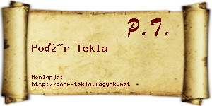 Poór Tekla névjegykártya
